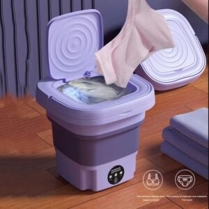 Mini Machine à Laver Portable Entièrement Automatique à Chargement Frontal Source ;Alimentation Électrique Manuelle pour Usage Domestique Prise US Boîtier en Plastique