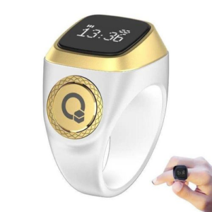 Anneau Tasbih intelligent Qibla – Compteur digital de zikr avec rappel des prières