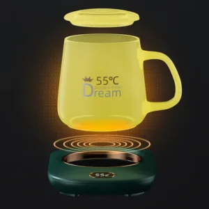Chauffe-tasse portable intelligent – Sous-verre chauffant économique pour bureau et maison
