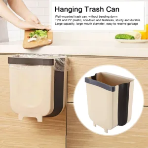 Poubelle de cuisine pliable – Fixation murale ou porte de placard
