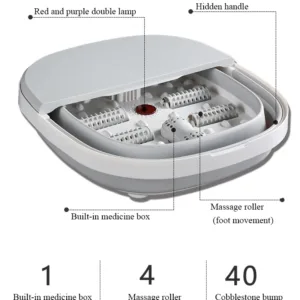 Chauffage automatique Portable Intelligent température constante pliant bain de pieds roue de Massage lumière rouge bain de pieds bassin de pieds
