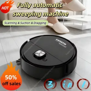 Robot nettoyeur automatique 3-en-1 – Mini aspirateur intelligent silencieux 2026