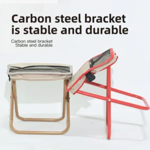 Tabouret pliant portable extérieur – Chaise de camping compacte avec sac, idéale pour voyage, pêche et randonnée