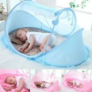 Moustiquaire pliable portable 0-3 ans, tente anti-moustiques à mailles haute densité, respirante et légère, lit de couchage pour nouveau-né, extérieur