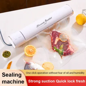 Machine d’Emballage Sous Vide Scelleuse Alimentaire Domestique Scelleuse de Film Appareil de Mise Sous Vide avec 50 Sacs Inclus
