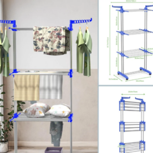 Séchoir à linge pliable pour grands vêtements, base pliable en acier inoxydable, sèche-linge