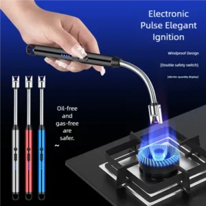 Briquet électronique coupe-vent à allumage par impulsions, rechargeable par USB, interface pratique, best-seller pour la cuisine